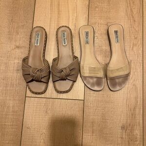 Two pairs of Steve Madden Women's Brown and Tan Sandals Set